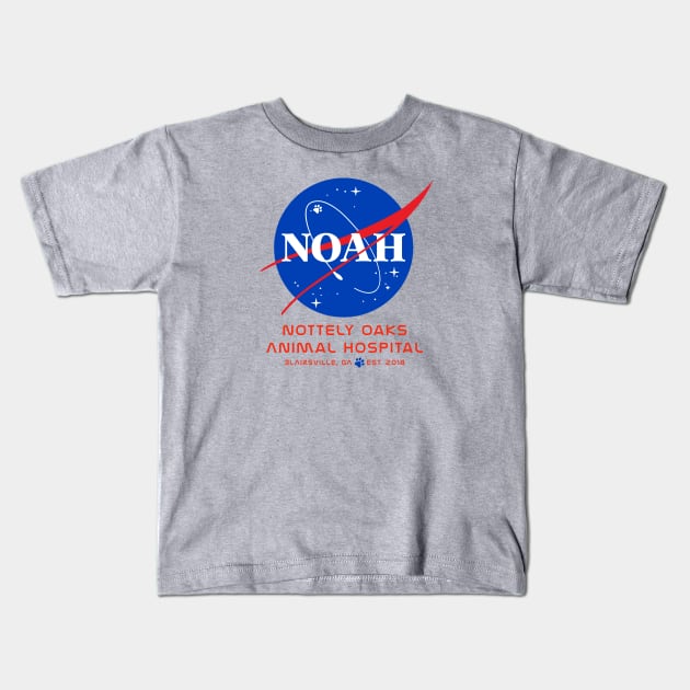 NOAH in Space Kids T-Shirt by Nottely Oaks Animal Hospital